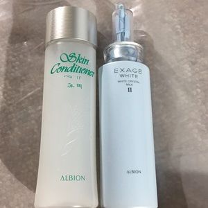 Albion skin care : conditioner and white milk